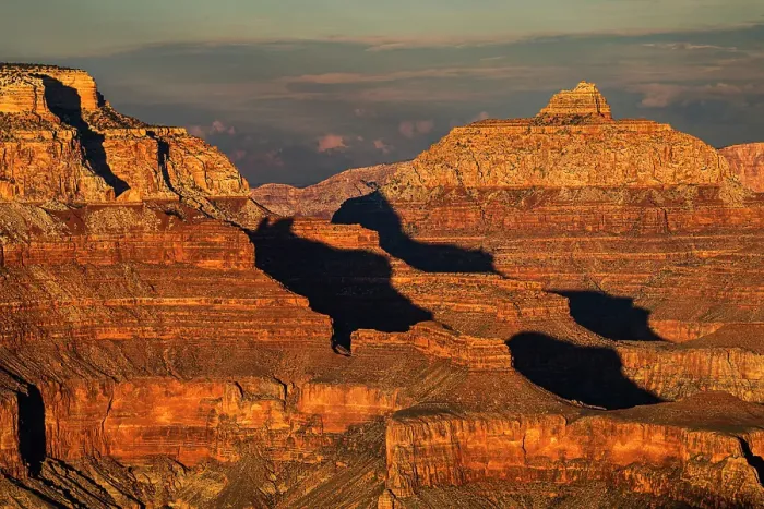 Framed Print : Vishnu Temple at sunset from south rim, Grand Canyon National Park, Arizona