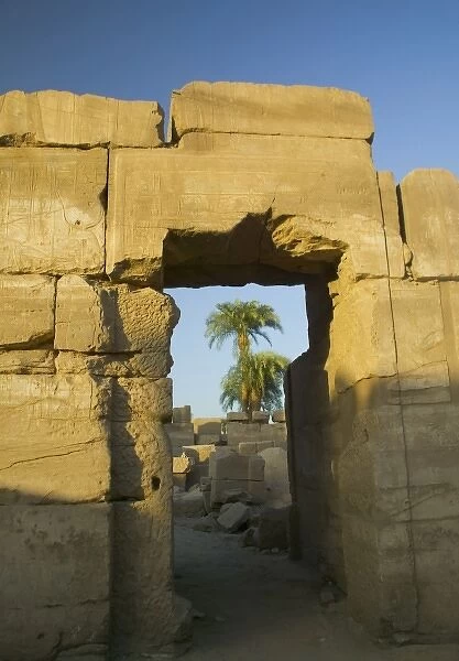 Visual Art Work on the facing of the architecture Temple of Karnak, Egypt