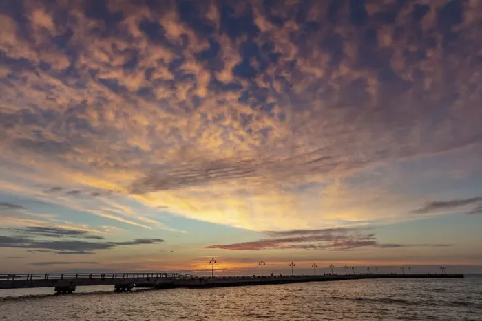 Framed Print : Vivid sunrise clouds over the Atlantic Ocean from Higgs Beach Pier in Key West, Florida Framed Print : Vivid sunrise clouds over the Atlantic Ocean from Higgs Beach Pier in Key West, Florida