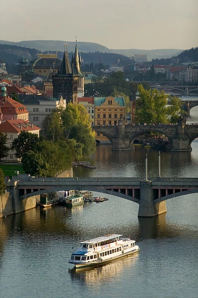 Vltava River flowing through Prague, Czech Republic