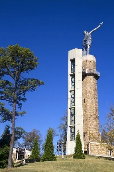 Vulcan Statue and elevator tower locted in Vulcan Park, Birmingham, Alabama, USA
