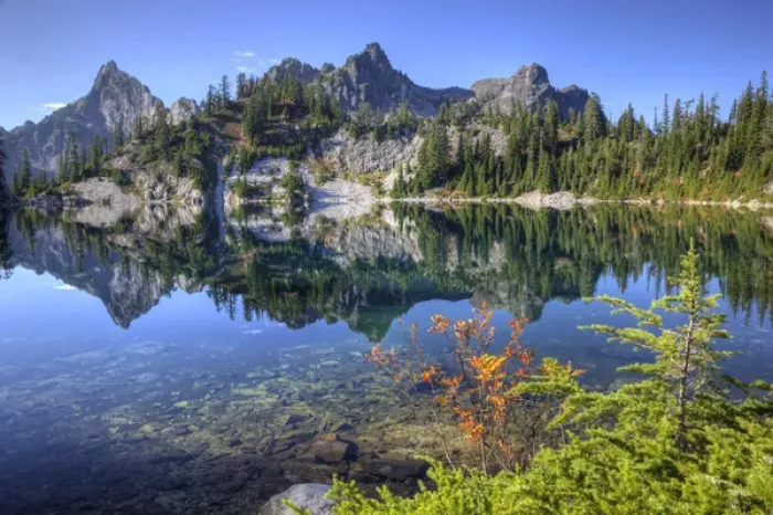 Framed Print : WA, Alpine Lakes Wilderness, Gem Lake, with Chair Peak and Mount Roosevelt Framed Print : WA, Alpine Lakes Wilderness, Gem Lake, with Chair Peak and Mount Roosevelt