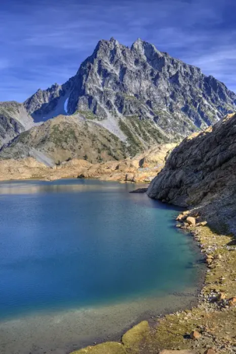 Framed Print : WA, Alpine Lakes Wilderness, Ingalls Lake and Mount Stuart