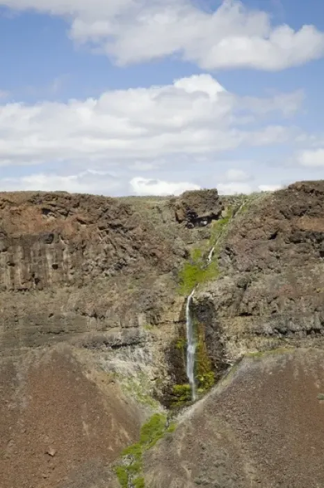 Framed Print : WA, George, Frenchman Coulee, Spring runoff waterfall