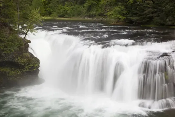 Framed Print : WA, Gifford Pinchot National Forest, Lower Lewis Falls, Lewis River cascades over