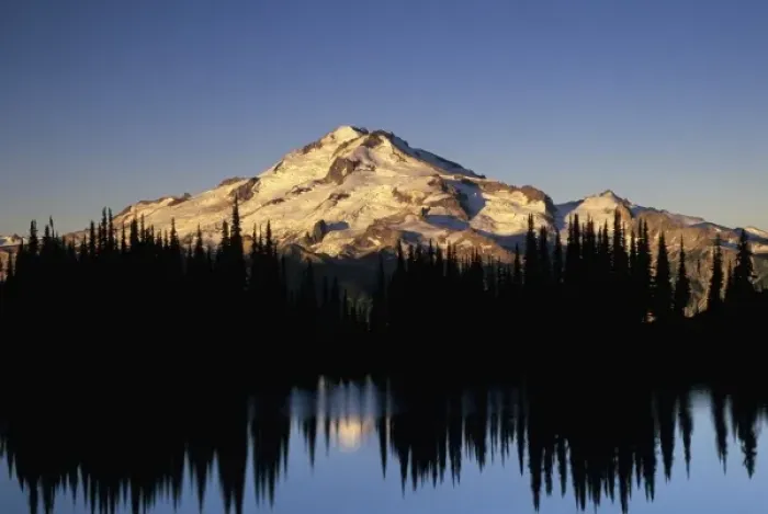 Framed Print : WA, Glacier Peak Wilderness, Glacier Peak at Image Lake, at sunrise Framed Print : WA, Glacier Peak Wilderness, Glacier Peak at Image Lake, at sunrise