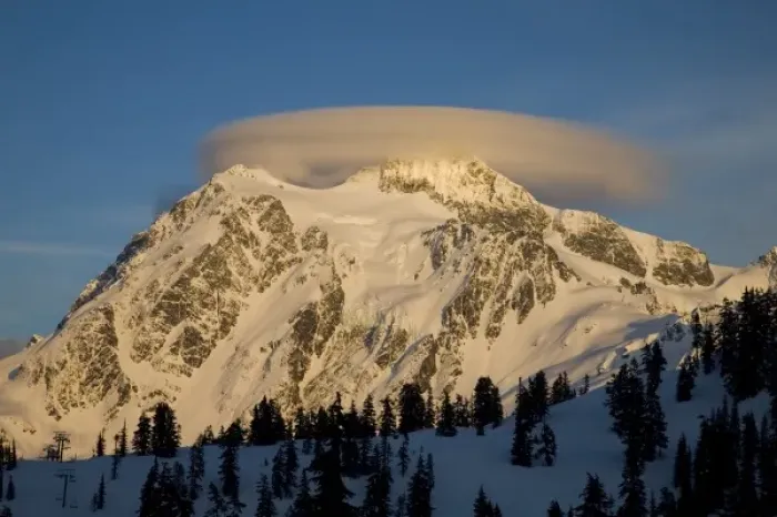 Framed Print : WA, Heather Meadows Recreation Area, Mt. Shuksan, and lenticular cloud Framed Print : WA, Heather Meadows Recreation Area, Mt. Shuksan, and lenticular cloud
