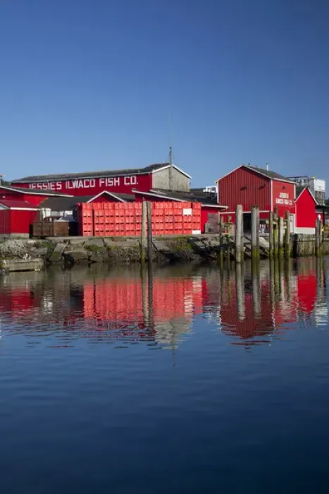 Framed Print : WA, Ilwaco, Jessies Ilwaco Fish Co. cannery at Port of Ilwaco Framed Print : WA, Ilwaco, Jessies Ilwaco Fish Co. cannery at Port of Ilwaco