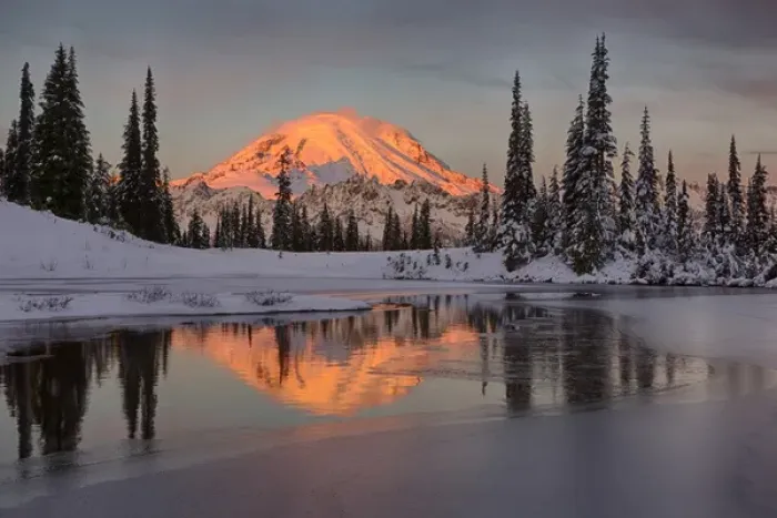 Framed Print : WA, Mount Rainier National Park, Mount Rainier and Upper Tipsoo Lake Framed Print : WA, Mount Rainier National Park, Mount Rainier and Upper Tipsoo Lake