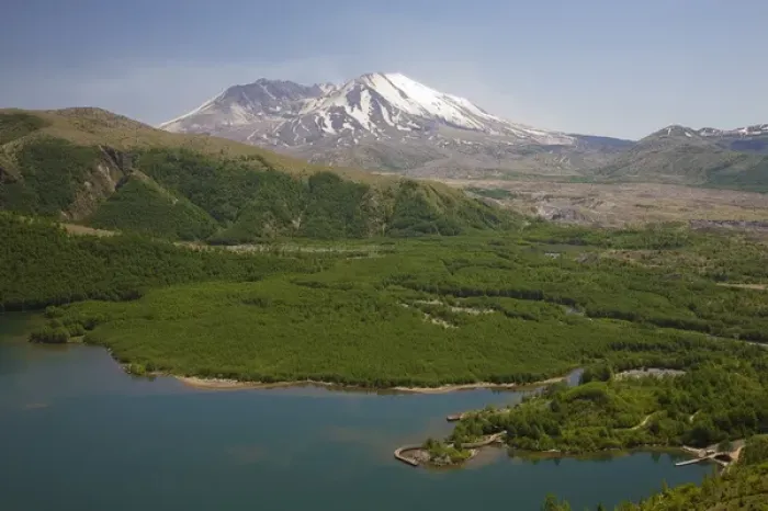Framed Print : WA, Mount Saint Helens National Volcanic Monument, Mt. St. Helens and Coldwater Lake Framed Print : WA, Mount Saint Helens National Volcanic Monument, Mt. St. Helens and Coldwater Lake