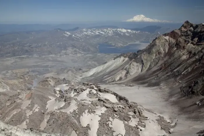 Framed Print : WA, Mount Saint Helens National Volcanic Monument, view of the lava dome from the crater rim