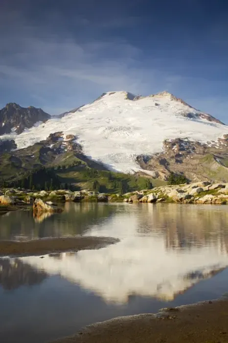 Framed Print : WA, Mt. Baker NRA, Mt. Baker reflected in tarn near Park Butte