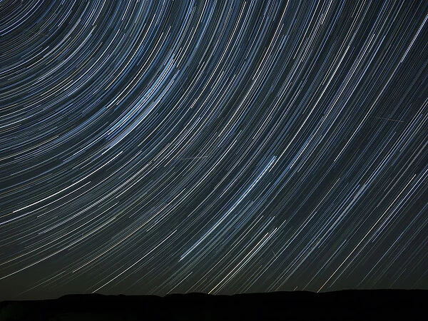 WA. Palouse Falls State Park, Star trails and Perseid Meteor Showers