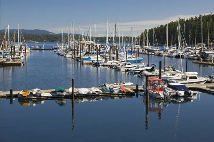 Framed Print : WA, San Juan Island, Friday Harbor, Port of Friday Harbor, marina with boats Framed Print : WA, San Juan Island, Friday Harbor, Port of Friday Harbor, marina with boats