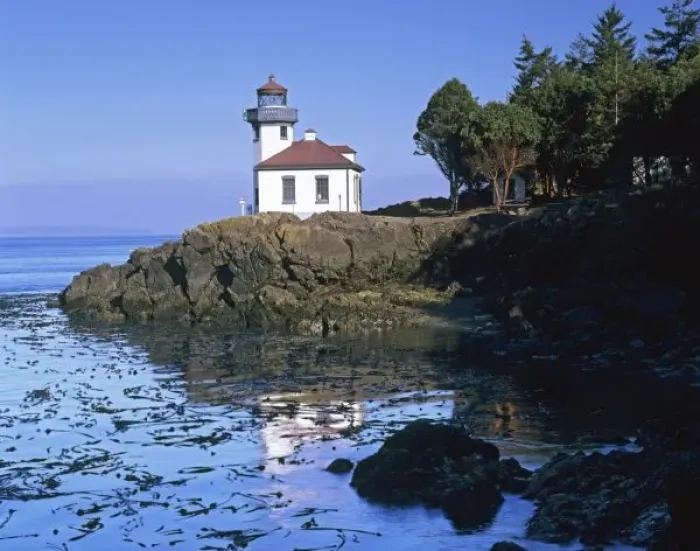 Framed Print : WA, San Juan Island, Lime Kiln lighthouse
