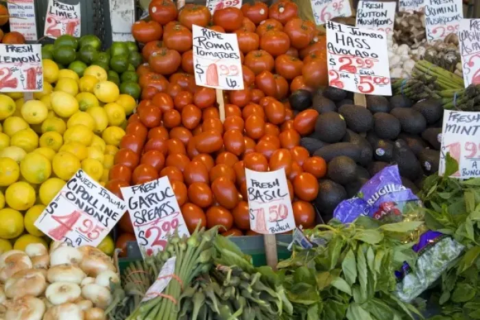 Framed Print : WA, Seattle, Fruit and vegetable display at the Pike Place Market Framed Print : WA, Seattle, Fruit and vegetable display at the Pike Place Market