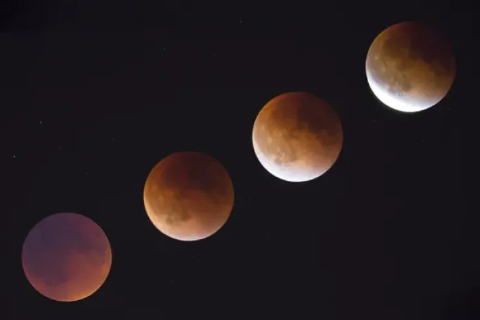 Framed Print : WA, Seattle, Lunar Eclipse; phases of total lunar eclipse Framed Print : WA, Seattle, Lunar Eclipse; phases of total lunar eclipse