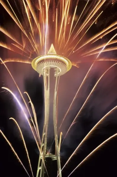 Framed Print : WA, Seattle, New Years celebration at the Space Needle Framed Print : WA, Seattle, New Years celebration at the Space Needle