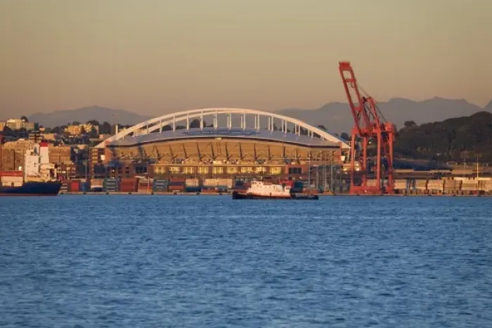 Framed Print : WA, Seattle, Qwest Field and Elliott Bay Framed Print : WA, Seattle, Qwest Field and Elliott Bay