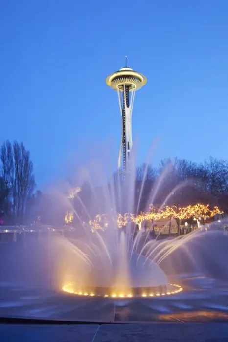 Framed Print : WA, Seattle, Seattle Center, International Fountain Framed Print : WA, Seattle, Seattle Center, International Fountain