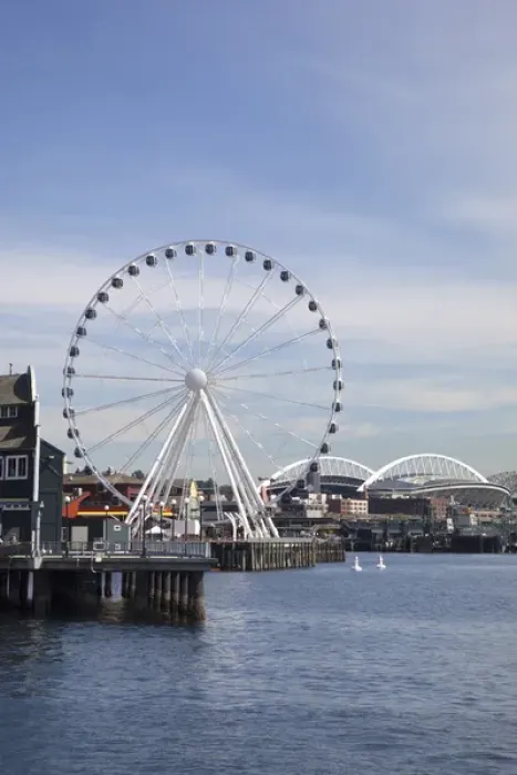Framed Print : WA, Seattle, The Seattle Great Wheel, at Pier 57 on the waterfront