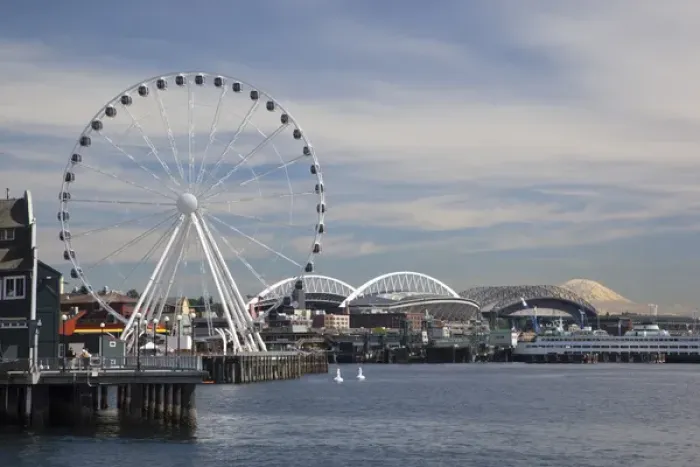 Framed Print : WA, Seattle, The Seattle Great Wheel, at Pier 57 on the waterfront Framed Print : WA, Seattle, The Seattle Great Wheel, at Pier 57 on the waterfront
