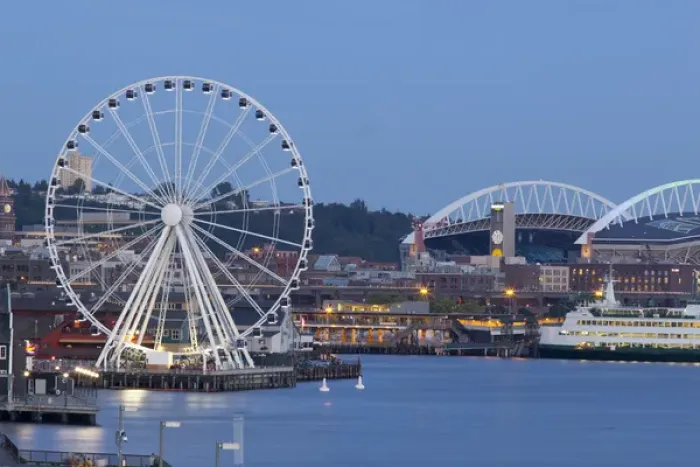 Framed Print : WA, Seattle, The Seattle Great Wheel, at Pier 57 on the waterfront Framed Print : WA, Seattle, The Seattle Great Wheel, at Pier 57 on the waterfront