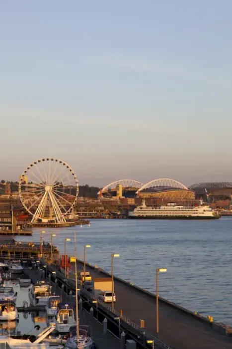Framed Print : WA, Seattle, The Seattle Great Wheel, at Pier 57 on the waterfront