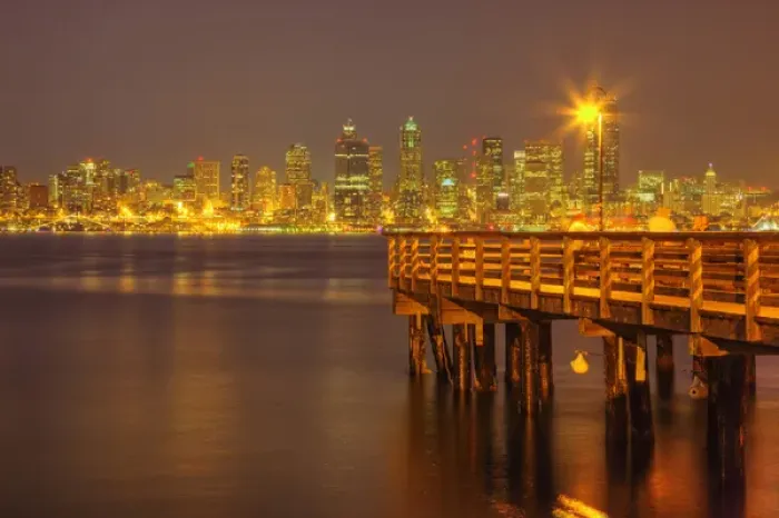 Framed Print : WA, Seattle, Seattle skyline and Elliott Bay from West Seattle Framed Print : WA, Seattle, Seattle skyline and Elliott Bay from West Seattle
