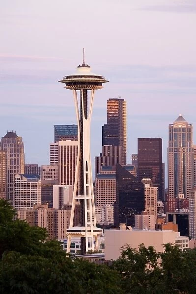 WA, Seattle, Seattle skyline with Space Needle, view from Kerry Park