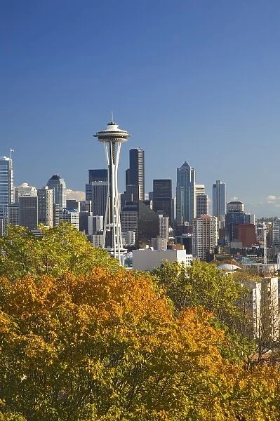 WA, Seattle, Seattle skyline with Space Needle, view from Kerry Park