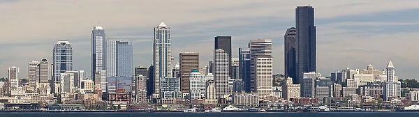 WA, Seattle, Seattle skyline, view from Alki