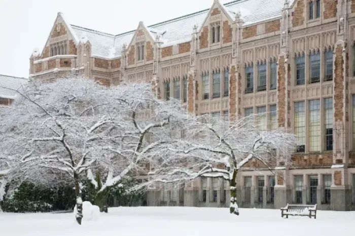 Framed Print : WA, Seattle, University of Washington, the Quad, covered in fresh snow Framed Print : WA, Seattle, University of Washington, the Quad, covered in fresh snow