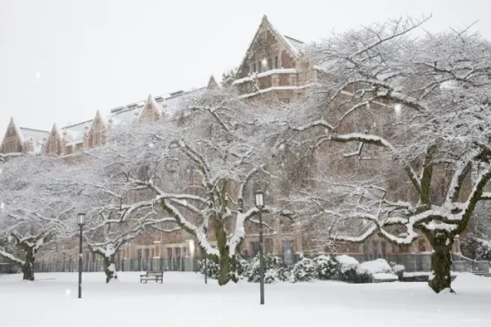 Framed Print : WA, Seattle, University of Washington, the Quad, covered in fresh snow Framed Print : WA, Seattle, University of Washington, the Quad, covered in fresh snow