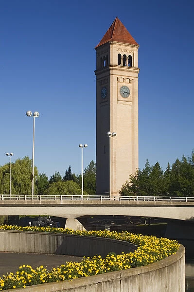 WA, Spokane, Clock Tower at Riverfront Park