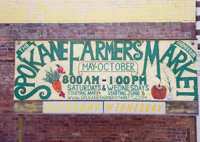Framed Print : WA, Spokane, Spokane Farmers Market sign Framed Print : WA, Spokane, Spokane Farmers Market sign
