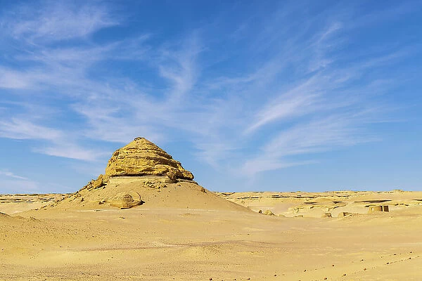 Wadi al Hitan, Faiyum, Egypt. Eroded bluff along the interpretive trail at Wadi el-Hitan paleontological site