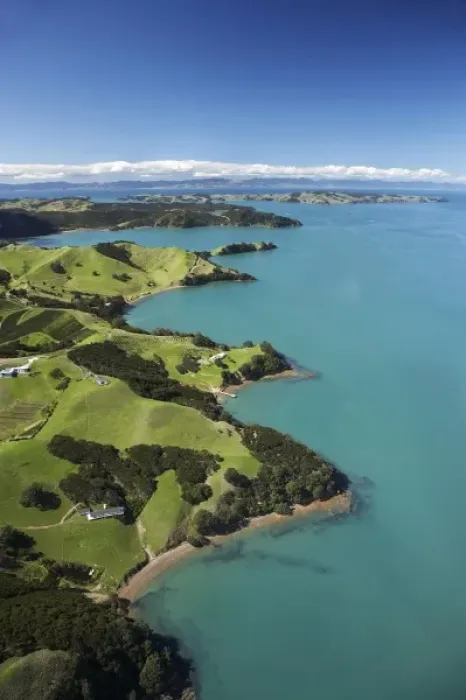 Framed Print : Waiheke Island, Auckland, North Island, New Zealand - Aerial