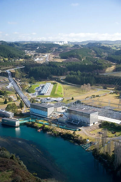 Wairakei Geothermal Power Station and Waikato River, near Taupo, North Island, New