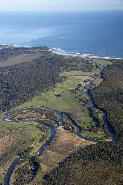 Waitangitaona River, near Whataroa, West Coast, South Island, New Zealand - aerial