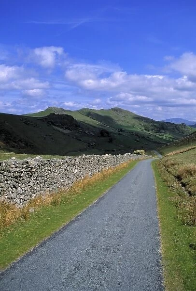Wales, Gwynedd Co. Gregennen. Rocks walls delineate many of the roads in the valleys