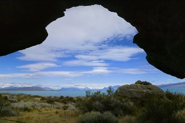 Walichu Caves with Lago Argentina, El Calafate, Patagonia, Argentina