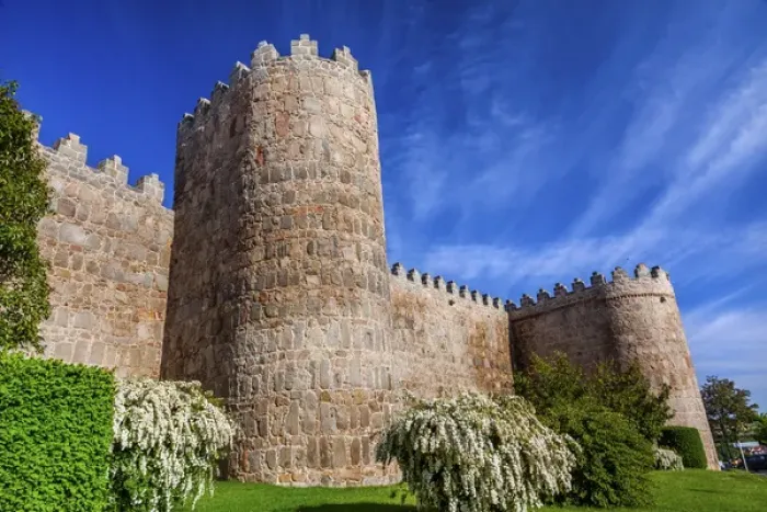 Framed Print : Walls Turrets Arch Castle Avila Castile Spain. Described as the most 16th century town in Spain
