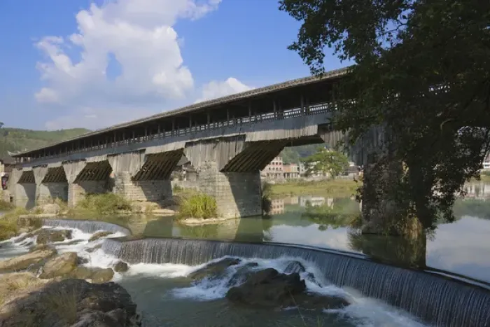 Framed Print : Wanan Bridge, traditional wood covered bridge (Chinas longest such bridge), Pingnan Framed Print : Wanan Bridge, traditional wood covered bridge (Chinas longest such bridge), Pingnan