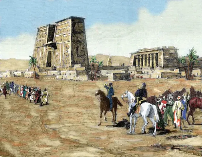 Framed Print : War in Egypt. The emissaries of Arabi Pasha recruiting soldiers among the tribes