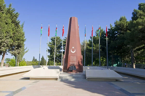 War memorial on the Sahidler Xiyabani, Martyr monument, on the Martyr lane, Baku