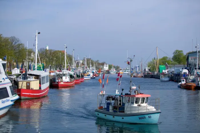 Framed Print : warnemunde harbor