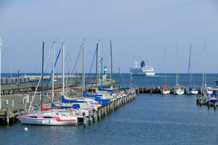 Framed Print : warnemunde harbor