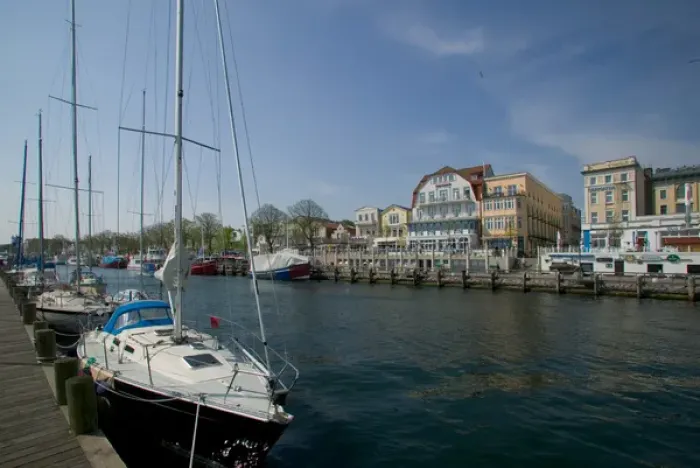 Framed Print : warnemunde harbor