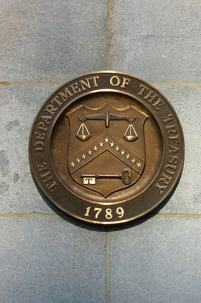 Washington, DC, The Treasury Department, bronze emblem